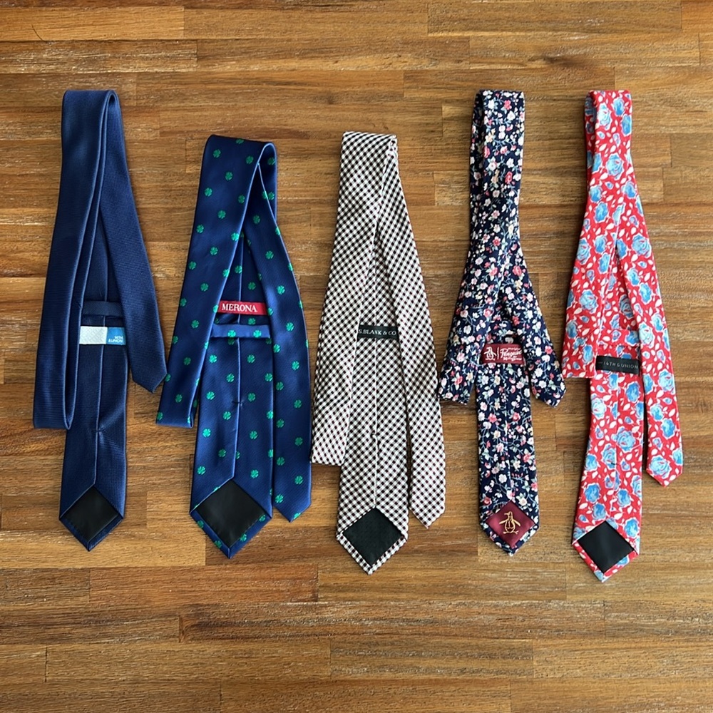 Men’s Necktie Bundle of 5 Ties - Picture 2 of 2